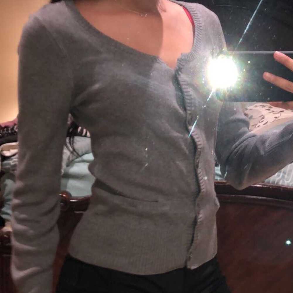 Grey long sleeve style shirt